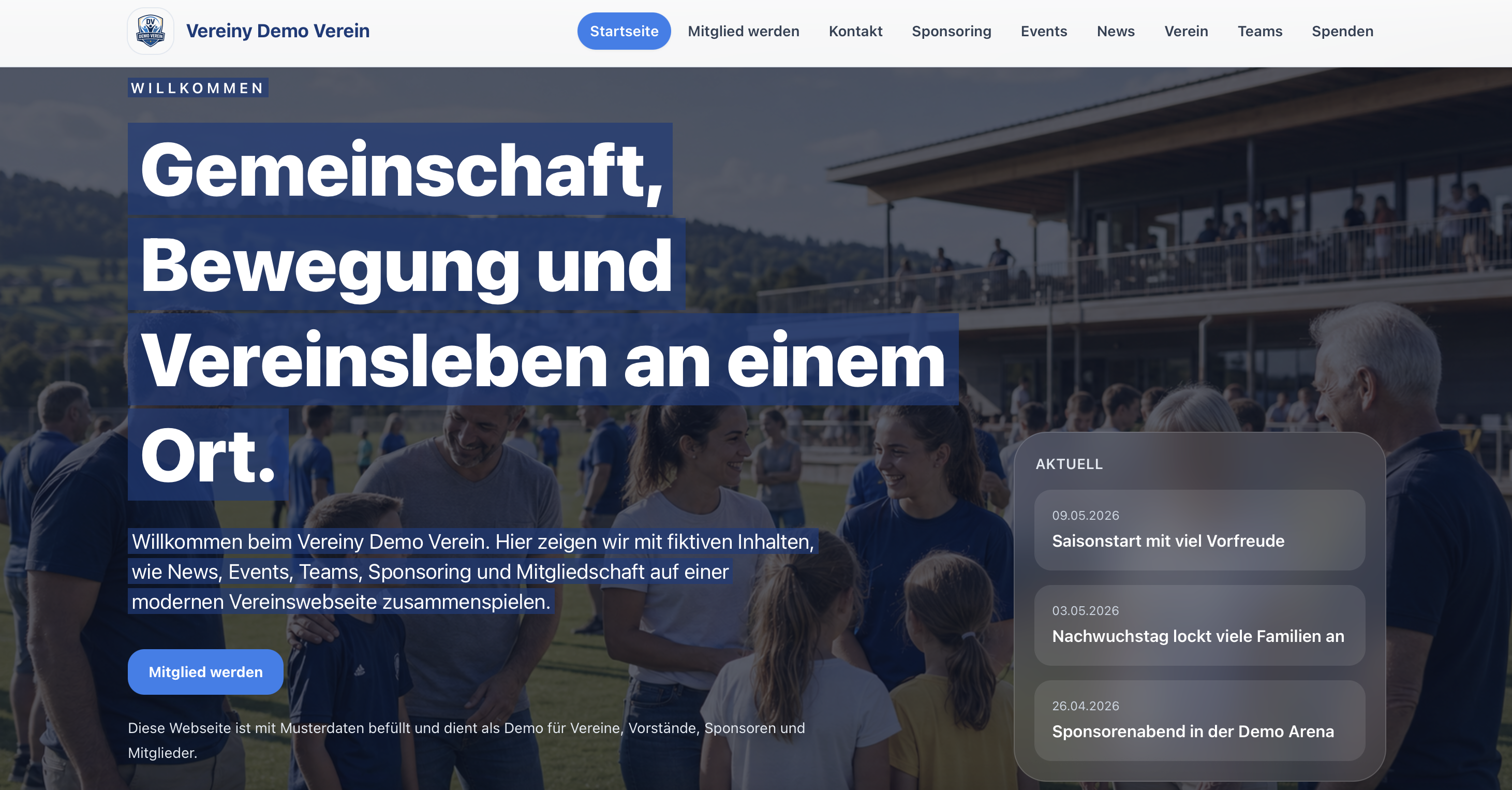 Vereinswebseite im Vereinsalltag
